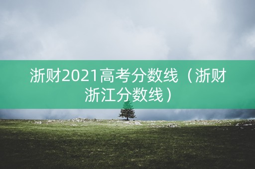 浙财2021高考分数线（浙财浙江分数线）