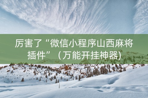 厉害了“微信小程序山西麻将插件”（万能开挂神器)