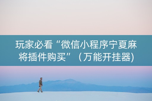 玩家必看“微信小程序宁夏麻将插件购买”（万能开挂器)