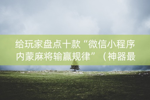 给玩家盘点十款“微信小程序内蒙麻将输赢规律”（神器最新免费)