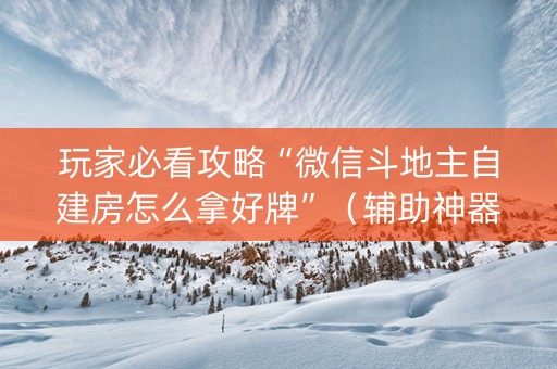 玩家必看攻略“微信斗地主自建房怎么拿好牌”（辅助神器免费)