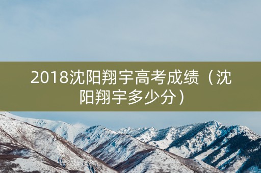 2018沈阳翔宇高考成绩（沈阳翔宇多少分）