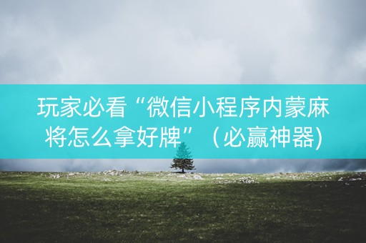 玩家必看“微信小程序内蒙麻将怎么拿好牌”（必赢神器)