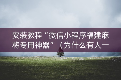 安装教程“微信小程序福建麻将专用神器”（为什么有人一直赢)