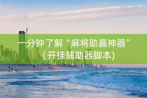 一分钟了解“麻将助赢神器”（开挂辅助器脚本)