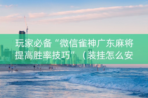 玩家必备“微信雀神广东麻将提高胜率技巧”（装挂怎么安装)