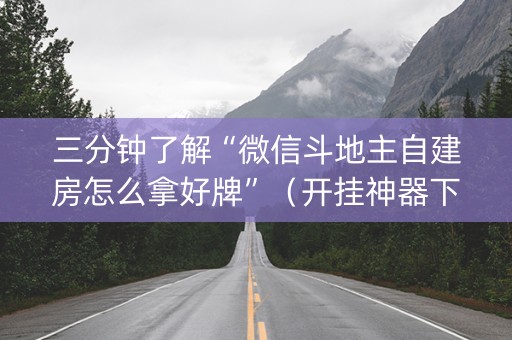 三分钟了解“微信斗地主自建房怎么拿好牌”（开挂神器下载)