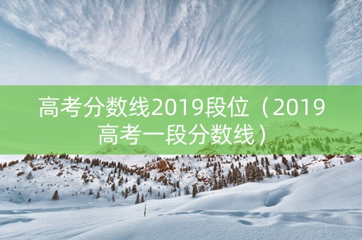 高考分数线2019段位（2019高考一段分数线）