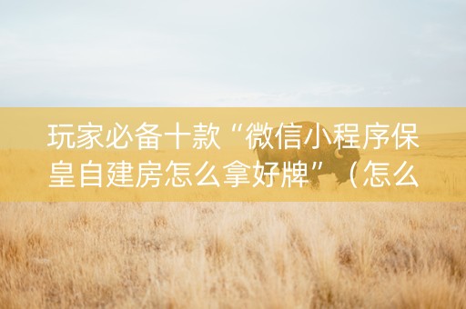 玩家必备十款“微信小程序保皇自建房怎么拿好牌”（怎么能让牌好一点)