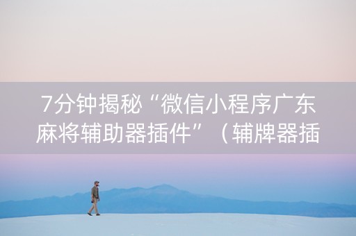 7分钟揭秘“微信小程序广东麻将辅助器插件”（辅牌器插件购买)
