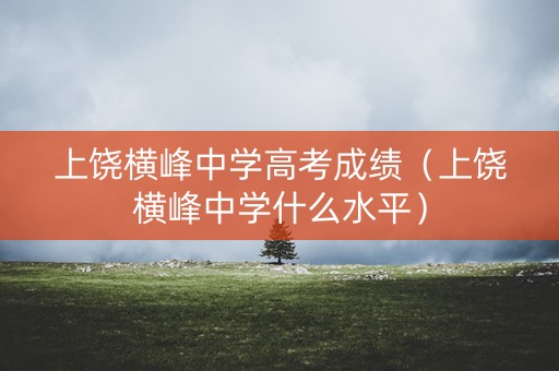 上饶横峰中学高考成绩（上饶横峰中学什么水平）