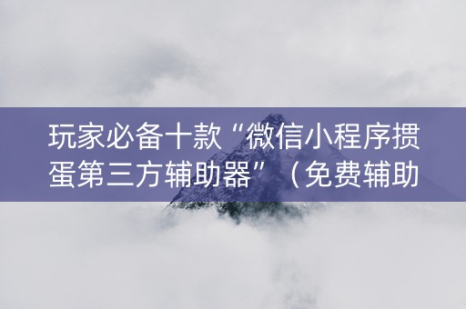 玩家必备十款“微信小程序掼蛋第三方辅助器”（免费辅助)