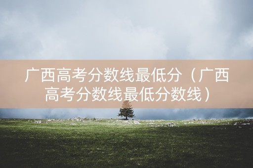 广西高考分数线最低分（广西高考分数线最低分数线）