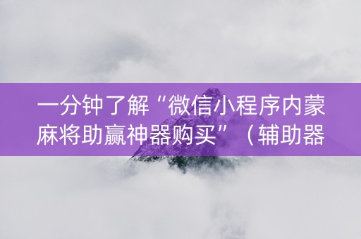 一分钟了解“微信小程序内蒙麻将助赢神器购买”（辅助器插件)