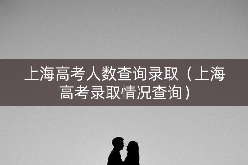 上海高考人数查询录取（上海高考录取情况查询）