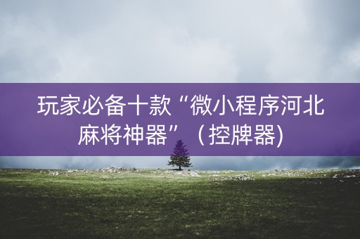 玩家必备十款“微小程序河北麻将神器”（控牌器)