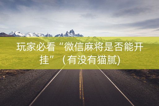 玩家必看“微信麻将是否能开挂”（有没有猫腻)