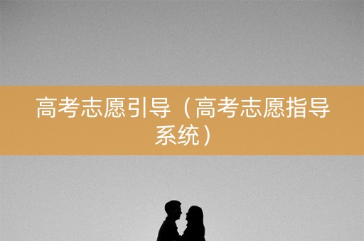 高考志愿引导（高考志愿指导系统）