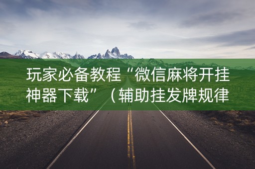 玩家必备教程“微信麻将开挂神器下载”（辅助挂发牌规律)