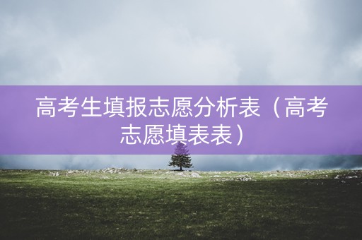 高考生填报志愿分析表（高考志愿填表表）