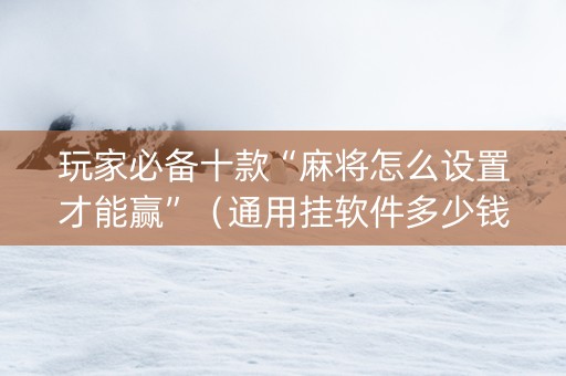 玩家必备十款“麻将怎么设置才能赢”（通用挂软件多少钱)