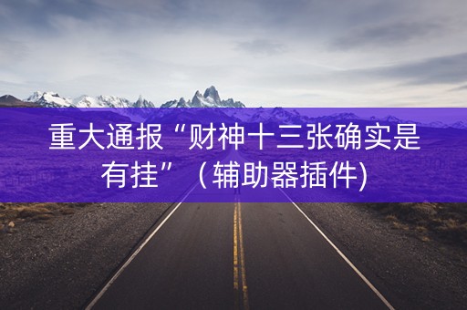 重大通报“财神十三张确实是有挂”（辅助器插件)
