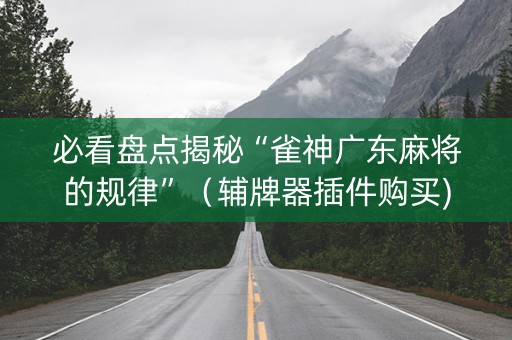 必看盘点揭秘“雀神广东麻将的规律”（辅牌器插件购买)