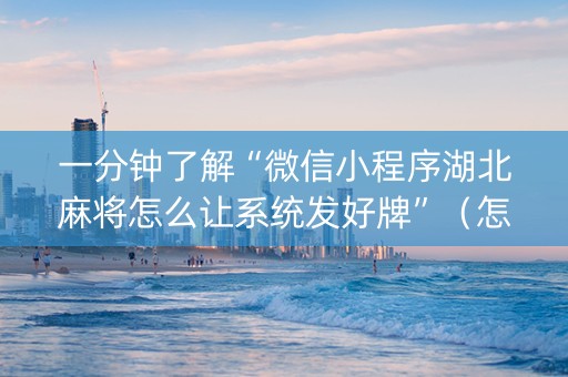 一分钟了解“微信小程序湖北麻将怎么让系统发好牌”（怎么增加胜率)