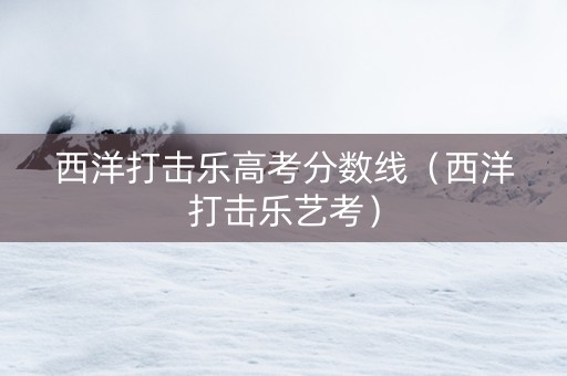 西洋打击乐高考分数线（西洋打击乐艺考）