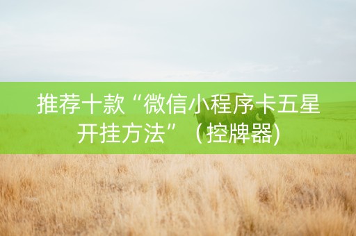 推荐十款“微信小程序卡五星开挂方法”（控牌器)