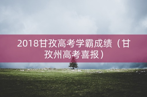 2018甘孜高考学霸成绩（甘孜州高考喜报）