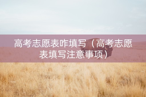 高考志愿表咋填写（高考志愿表填写注意事项）