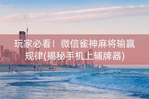 玩家必看！微信雀神麻将输赢规律(揭秘手机上辅牌器)