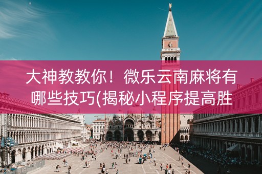 大神教教你！微乐云南麻将有哪些技巧(揭秘小程序提高胜率)