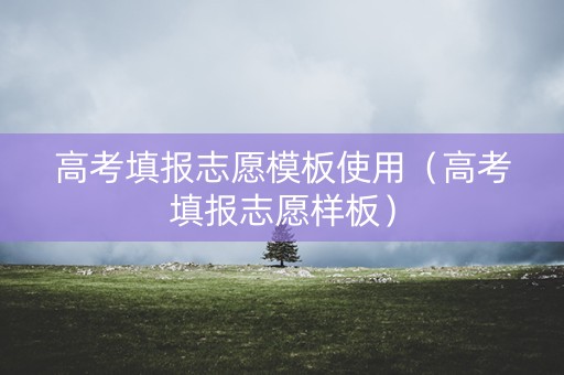 高考填报志愿模板使用（高考填报志愿样板）