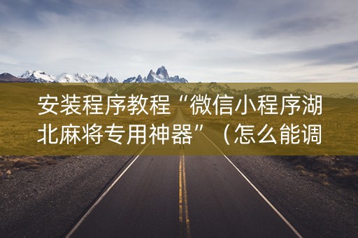 安装程序教程“微信小程序湖北麻将专用神器”（怎么能调好牌)
