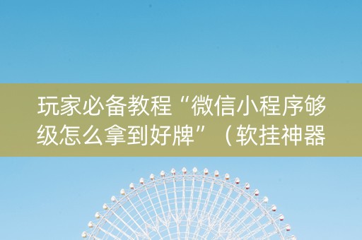 玩家必备教程“微信小程序够级怎么拿到好牌”（软挂神器)