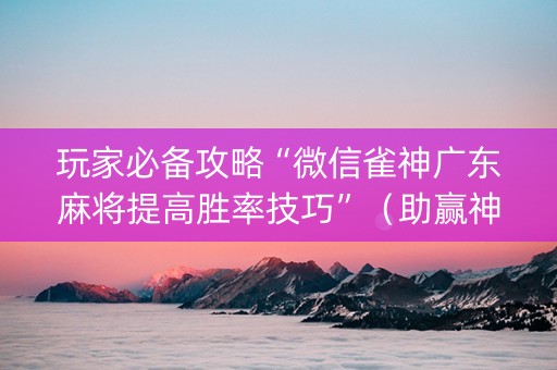 玩家必备攻略“微信雀神广东麻将提高胜率技巧”（助赢神器购买)