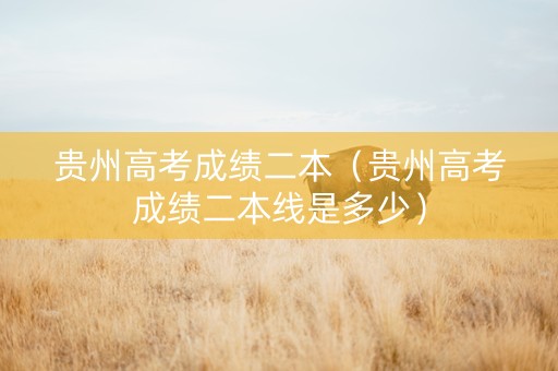 贵州高考成绩二本（贵州高考成绩二本线是多少）