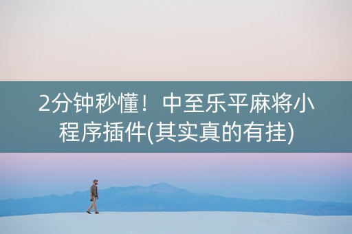 2分钟秒懂！中至乐平麻将小程序插件(其实真的有挂)