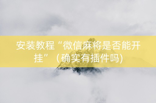 安装教程“微信麻将是否能开挂”（确实有插件吗)