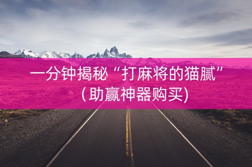 一分钟揭秘“打麻将的猫腻”（助赢神器购买)