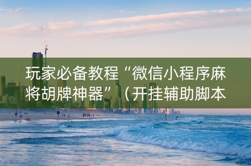 玩家必备教程“微信小程序麻将胡牌神器”（开挂辅助脚本)