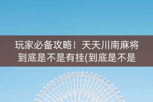 玩家必备攻略！天天川南麻将到底是不是有挂(到底是不是有挂)
