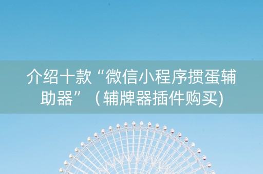 介绍十款“微信小程序掼蛋辅助器”（辅牌器插件购买)