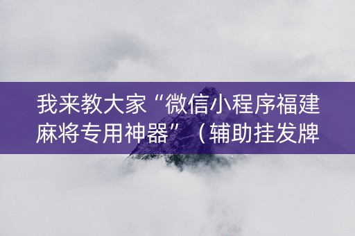 我来教大家“微信小程序福建麻将专用神器”（辅助挂发牌规律)