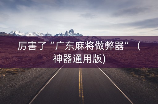 厉害了“广东麻将做弊器”（神器通用版)