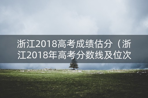 浙江2018高考成绩估分（浙江2018年高考分数线及位次）