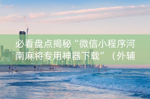 必看盘点揭秘“微信小程序河南麻将专用神器下载”（外辅工具)