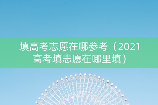 填高考志愿在哪参考（2021高考填志愿在哪里填）